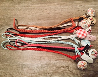 Faux Suede Braided Soother Clips