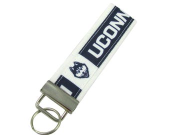Personalized Key Chain / Key Fob UCONN with Optional Initials