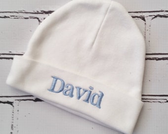 Baby Boy Coming Home Hat Personalized Embroidered Name on Hat