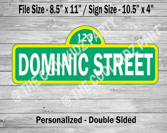 Sesame Street, Sesame Street Birthday, Sesame Street Birthday Sign, Personalized Printable - 8.5 x 11" - Double Sided