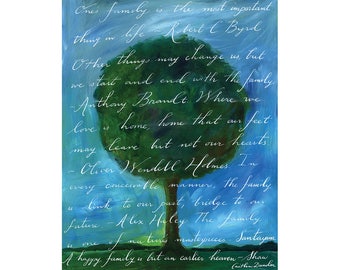 Family Tree Calligraphy Print