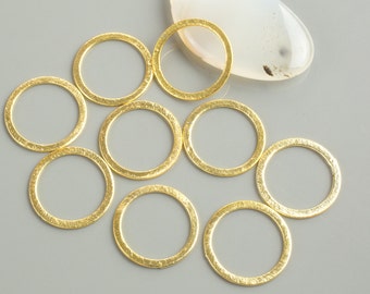 Brushed Gold Soldered Flat Rings or Silver-Plated---6 Sizes--- 15mm to 41mm