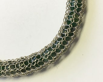 Knitted bracelet with Aventurine
