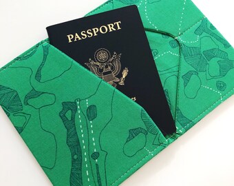 Fabric Passport Cover, Passport Case, Passport Wallet, Travel Wallet, Travel Gift, Honeymoon Gift, Gifts under 20