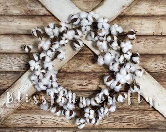Cotton wreath, cotton ball wreath, Cotton stem wreath, wreath, cotton ball wreath, farmhouse wreath, floral wreath, cotton