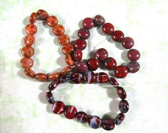 1 Strand Czech Glass Lentil Beads 10mm (B401b1-3)