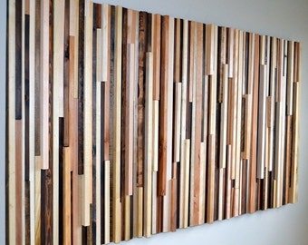 Wood Wall Art - Wood Sculpture Queen Headboard or Wall Art - 3D Art - 36 x 64