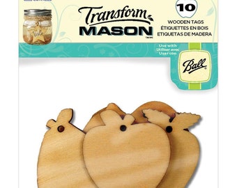 10 Pack Fun/Fresh Fruit Wooden Tags by Mason - Gift Tags, Jar Tags, Favor Tags