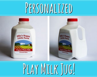 Toy Milk Jug - Play Milk Jug - PERSONALIZED Pretend Milk - Pretend Milk Jug - Toy Milk - Grocery Toy - Play Food - Pretend Milk