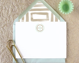 Oriental Monogram Stationery - set of 15
