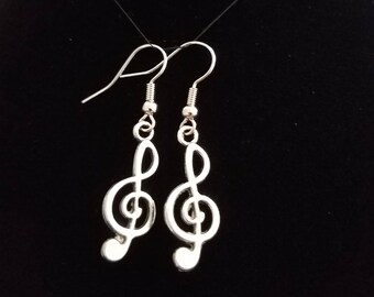 Treble Clef Music Earrings