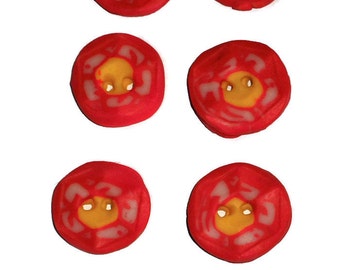 Polymer Clay Buttons Size 25mm Colorful White Yellow Pink Buttons
