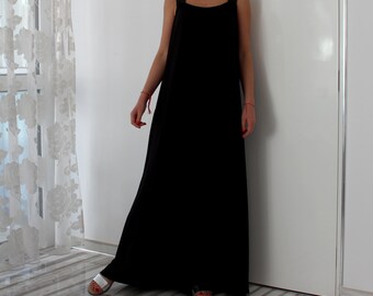 Black Maxi dress/ sleeveless dress/ Long maxi dress / Summer dress / Plus size dress /Party dress/ Summer dress/ Sundress/ Casual dress
