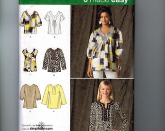 Misses Sewing Pattern Simplicity 2696 Misses Easy Shirt Tunic Top Size 14 16 18 20 22 Bust 36 38 40 42 44 UNCUT