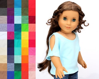 Fits like American Girl Doll Clothes - Cold Shoulder Top, You Choose Color | 18 Inch Doll Clothes