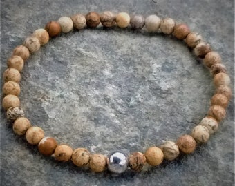 Gemstone bracelet- beaded bracelet- stretch bracelet- sterling silver bracelet- silver bracelet- stacking bracelet- minimalist bracelet-gift