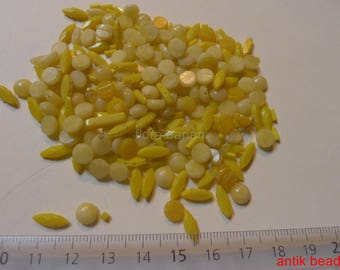 antique beads pressed glass yellow