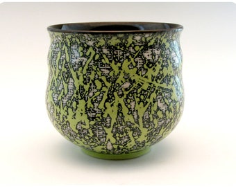 Etched Porcelain Bowl With Splatters