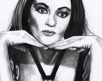 Lily Munster A4 Drawing Print