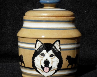 Malamute Lidded Jar 8in x 7in - Debra Bacianga