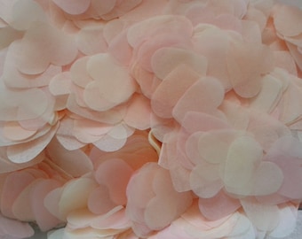 1500 pieces handmade biodegradable wedding confetti- peach pale pink and ivory blush confetti