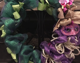 Mardi Gras Deco Mesh Wreath