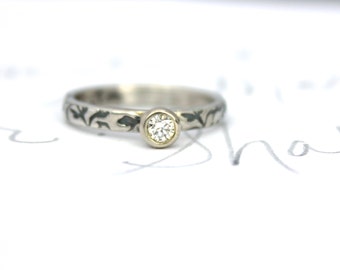 diamond engagement ring . unique ethical alternative engagement ring . handcrafted Canadian diamond engagement ring by peacesofindigo