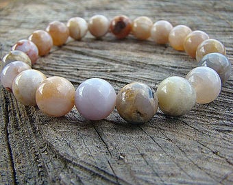 Agate Bracelet, Gemstone Bracelet, Womens Beaded Bracelet, Stacking Bracelet, Stretch Bracelet, Stone Bracelet, Bead Bracelet, Boho Style