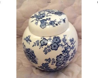 Vintage - Blue & White Ginger Jar - Masons Ironstone - VGC