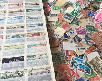 Vintage French stamps 100 pieces