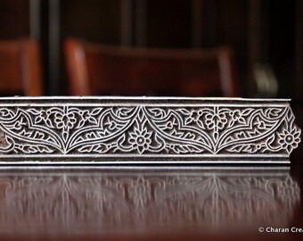 Indian Wood Stamp, Textile Stamp, Blockprint Stamp, Pottery Stamp- Flowers Border