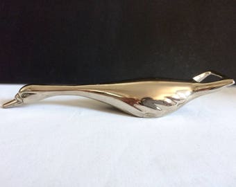 Original silver metal bottle opener, goose