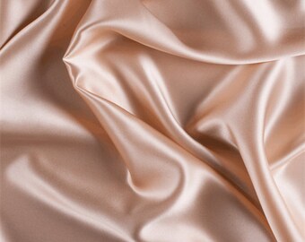 Bisque Silk Charmeuse, Fabric By The Yard