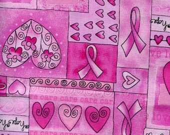 Timeless Treasures Pink Breast Cancer Awareness Hope Ribbons #C1766-PNK