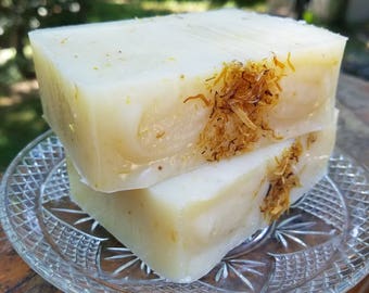 Calendula Soap, Natural Soap, 100% Pure Soap, Unscented Soap, Uncolored Soap, Vegan Soap
