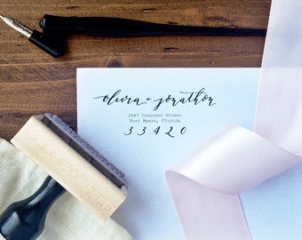 Custom Calligraphy Return Address Stamp