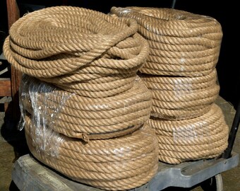 1" diameter Electric Rope Light Cord for DIY Pendant Lighting - Soft Hemp (like Jute or Manila) with 3x18 AWG SVT Electric Wire Lamp Cord