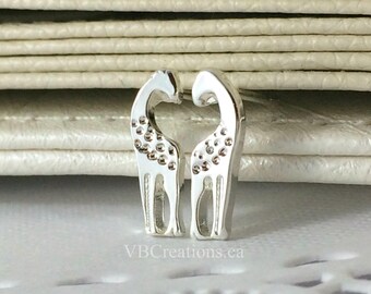 Giraffe Earrings - Giraffe Jewelry - Animal Jewelry - Animal Jewelry - Giraffes in Love - Silver Gold - Dainty - Studs Earrings - Gift Ideas