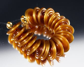 Mystic Honey - Handmade Lampwork Glass Disc Bead Set by That Bead Girl