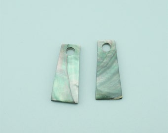 10pcs 12x30mm Trapezoid Natural Shell Pendants Black Lip Shell Pendants BK004