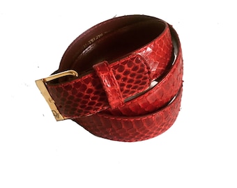 Christian Dior Red Snakeskin Belt