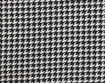 Black and White Houndstooth Fabric, Hounds tooth Fabric by the yard, Fat Quarter, Quilting Fabric, Apparel Fabric, 100% Cotton Fabric, S-5