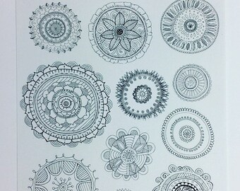 Bullet journal mandala sticker sheet