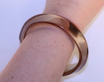 Vintage Brown Smoky Lucite Bangle Bracelet