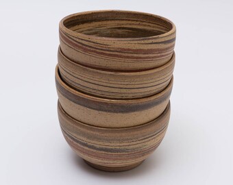 Set of Four Breakfast Bowls, Ceramic Noodle Bowls