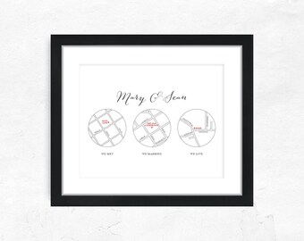 Custom Wedding Gift - We Met, We Married, We Live