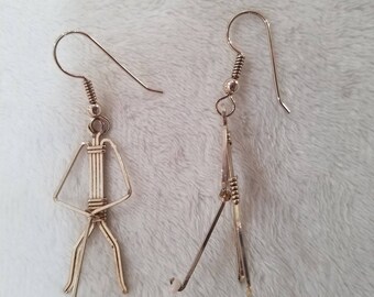 Sterling Silver Wire-Wrapped Golfer Earrings