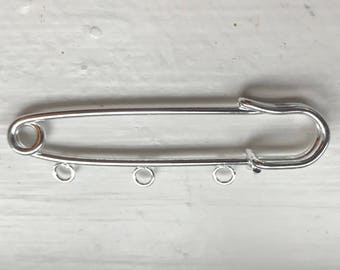 3 Silver-plated 2-inch Kilt Pins with 3 loops
