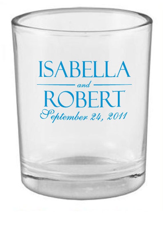 72 Wedding Favors Personalized Glass Votive Holders Custom 3oz