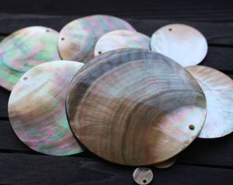 10pcs Black Mother of Pearl Shell Round Pendants - natural mother of pearl beads - MOP beads for jewelry design(BK1020)
